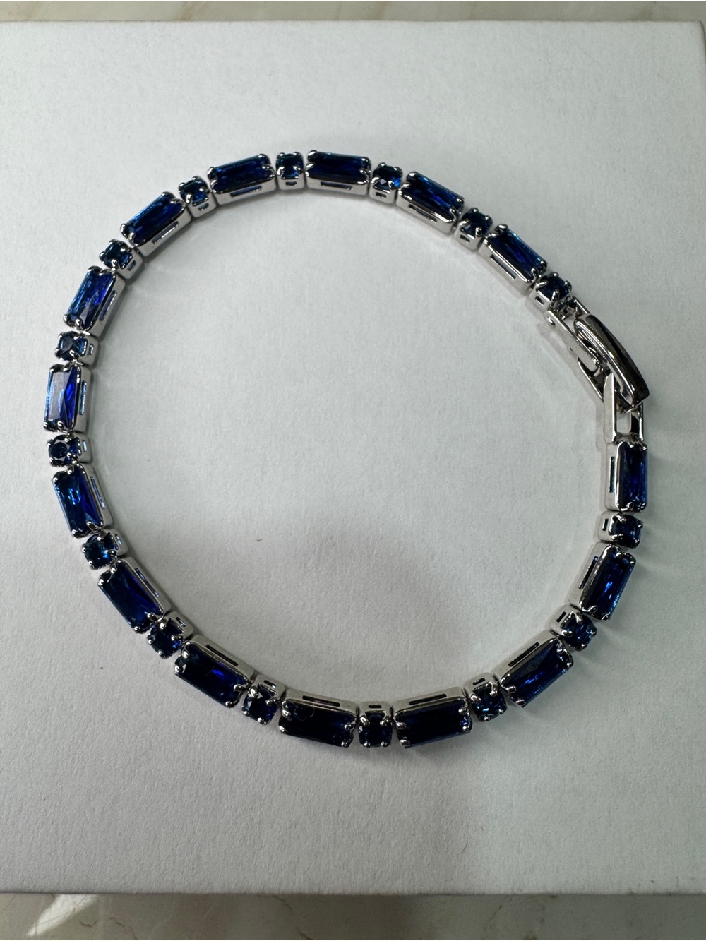 Blue Sapphire-Style Tennis Bracelet size 7